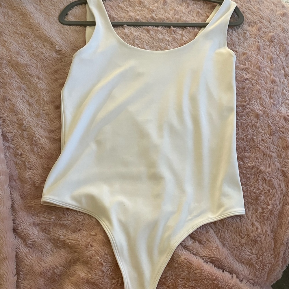 Express White Contour Thong Bodysuit